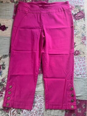 Zac & Rachel Pink Stretch Capri Pants